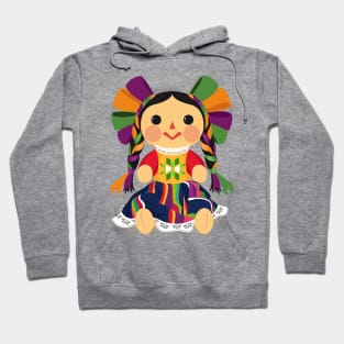 Mexican Doll, María. Mexican Otomi Doll. Traditional Mexican Rag Doll Hoodie